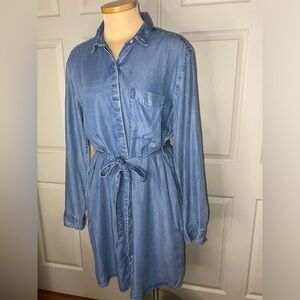 GAP Blue Denim Long Sleeve Jean Dress Size S Y2K Casual